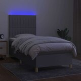  Box spring postelja z vzmetnico LED svetlo siva 90x190 cm blago, (20789489) | Shoptok.si