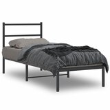 Maison Chic Kovinski Posteljni okvir - Enojna postelja - Postelja za odrasle z vzglavjem črn 80x200 cm, (21694703) | Shoptok.si