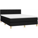  Krevet box spring s madracem LED crni 140x190 cm od tkanine | shoptok.hr