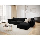 Mazzini Sofas Crna baršunasti kutna garnitura (s desnim kutom/s ležaljkom) Vanda – | shoptok.hr