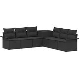  Set sofe 7 kom. Crna Poli Rattan i čelik | shoptok.hr