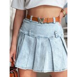 DStreet Spódniczka jeansowa mini z paskiem BLUETTA niebieska | shoptok.hr