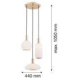 Argon 1489 - Viseći luster na sajli SAGUNTO 3xE27/15W/230V mesing | Eponuda.com