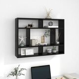 Maison Chic Stenska polica - Viseča Polica črna 75x16x55 cm inženirski les, (21794077) | Shoptok.si