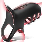 SuperLove Vibrating Adjustable Penis Sleeve with App Black | shoptok.hr