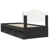  Krevetna konstrukcija Crna 90 x 200 cm Čvrsto borovo drvo | shoptok.hr