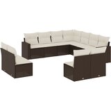  11-dijelni set vrtnih sofa od poliratana s jastucima smeđi | shoptok.hr