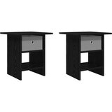  Noćni ormarić s ladicama 2 pcs Crni hrast 41 x 40 x 45 cm | shoptok.hr