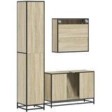  3-dijelni set kupaonskog namještaja boja hrasta sonome drveni | shoptok.hr