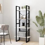 Ormarić za knjige s 4 razine bijeli 60x30x140 cm od borovine | shoptok.hr