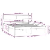  Posteljni okvir bel iz trdne borovine 140x190 cm, (20644394) | Shoptok.si
