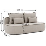 Ropez Rjava/sivorjava žametna raztegljiva/s prostorom za shranjevanje sedežna garnitura 210 cm Saga – | Shoptok.si