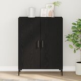 vidaXL Sideboard Crni hrast Masivna hrastovina, Metalne noge Standard Cijene
