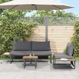 vidaXL Zunanji set sedežne garniture Set 3 Antracit Prašno lakirano jeklo | Shoptok.si