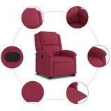  Naslonjač na podizanje crvena boja vina baršunasti | shoptok.hr