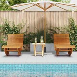  Ležaljka 2 pcs Smeđa 154 x 60 x 74 cm Čvrsto drvo akacije | shoptok.hr