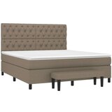  Box spring postelja z vzmetnico taupe 160x200 cm blago, (20999459) | Shoptok.si
