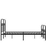 Metalni okvir kreveta uzglavlje i podnožje crni 120x190 cm | shoptok.hr