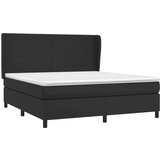  Box spring postelja z vzmetnico črn 160x200 cm umetno usnje, (20789789) | Shoptok.si
