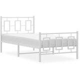 Metalni okvir kreveta uzglavlje i podnožje bijeli 90 x 200 cm | shoptok.hr