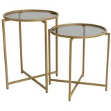 Neostill Okrogle mizice v kompletu 2 kosov ø 50 cm Gold - Neostill Cene