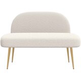  Oblikovana klupa s naslonjačem Krem 110 x 60 x 76 cm Bouclé | shoptok.hr
