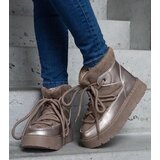  Dark beige platform snow boots insulated with fur Sapphi | shoptok.hr