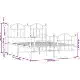  Metalni okvir kreveta uzglavlje i podnožje crni 150x200 cm | shoptok.hr