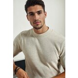 Dewberry 33307 Mens Crew Neck Short Sleeve Thin Knit Sweater-BEIGE | shoptok.hr