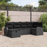  Sjedeća garnitura za vrt 6 kom. Crna poliratan 234 x 124 x 85 cm | shoptok.hr