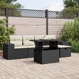  6-dijelni set vrtnih sofa s jastucima crni od poliratana | shoptok.hr