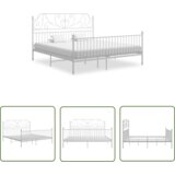 The Living Store Posteljni okvir bel kovinski 180x200 cm - Posteljni Okvir, (21737410) | Shoptok.si