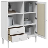  Visoka komoda SENJA bijela izgled ratana 90x40x112 cm borovina | Eponuda.ba