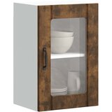 Maison Chic Kuhinjska stenska omarica - Kuhinjska omarica steklenimi vrati Lucca dimljen hrast iu315, (22063945) | Shoptok.si