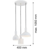  Argon 1468 - Luster na sajli SINES 3xE27/15W/230V bela | Eponuda.com
