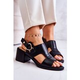Kesi Leather High Heel Sandals La.Fi Leratto Black | shoptok.hr