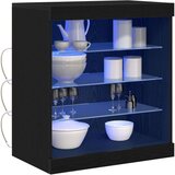  stranski stol z LED lučmi črno hrast 60,5x37x67 cm | Shoptok.si