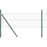 vidaXL Heksagonalna ograja Zelena 0.8x50 m Jeklo, Ograjni stebri 13 kos Zelena Ø32 mm 120 cm Galvanizirano jeklo | Shoptok.si