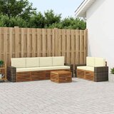  Set vanjskih sofa 7 kom. Prirodna i krem Čvrsto drvo akacije | shoptok.hr