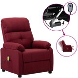  Električni masažni naslonjač od tkanine crvena boja vina | shoptok.hr