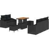  Sjedeća garnitura za vrt 8 kom. Crna poliratan 178 x 62 x 85 cm | shoptok.hr