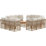  Set vanjskih sofa 13 pcs Prirodna i krema bijela Poliester - Prirodna sa stolom | shoptok.hr