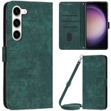 INORCO Za Samsung Galaxy S23 PU usnjena torbica Folio Case z vtisnjenimi črtami, stojalo, ovitek za telefon z naramnico, (22036327) Cene