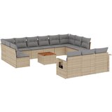 Maison Chic Seti vrtnega pohištva - Vrtna garnitura - Vrtni pohištvo set 14-delna z blazinami bež poli ratan, (21810118) | Shoptok.si