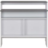 vidaXL Barski stol s 2 stolne ploče bijelo-sivi 130 x 40 x 120 cm | shoptok.hr