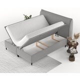 Maison de Rêve Svetlo siva oblazinjena zakonska postelja s prostorom za shranjevanje 140x200 cm Draco – | Shoptok.si