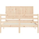  Kreveta s uzglavljem 120 x 200 cm od masivnog drva | shoptok.hr