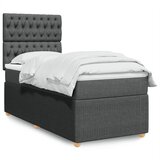vidaXL Krevet s oprugama i madracem tamnosivi 90 x 190 cm od tkanine | shoptok.hr