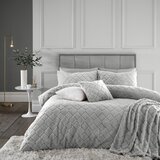 Catherine Lansfield Siva podaljšana posteljnina za zakonsko posteljo iz mikropliša 230x220 cm Cosy Diamond – | Shoptok.si