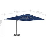  Konzolni suncobran s aluminijskom šipkom 4 x 3 m azurno plavi | shoptok.hr